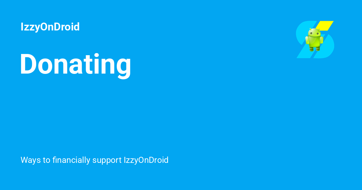 Donating - IzzyOnDroid
