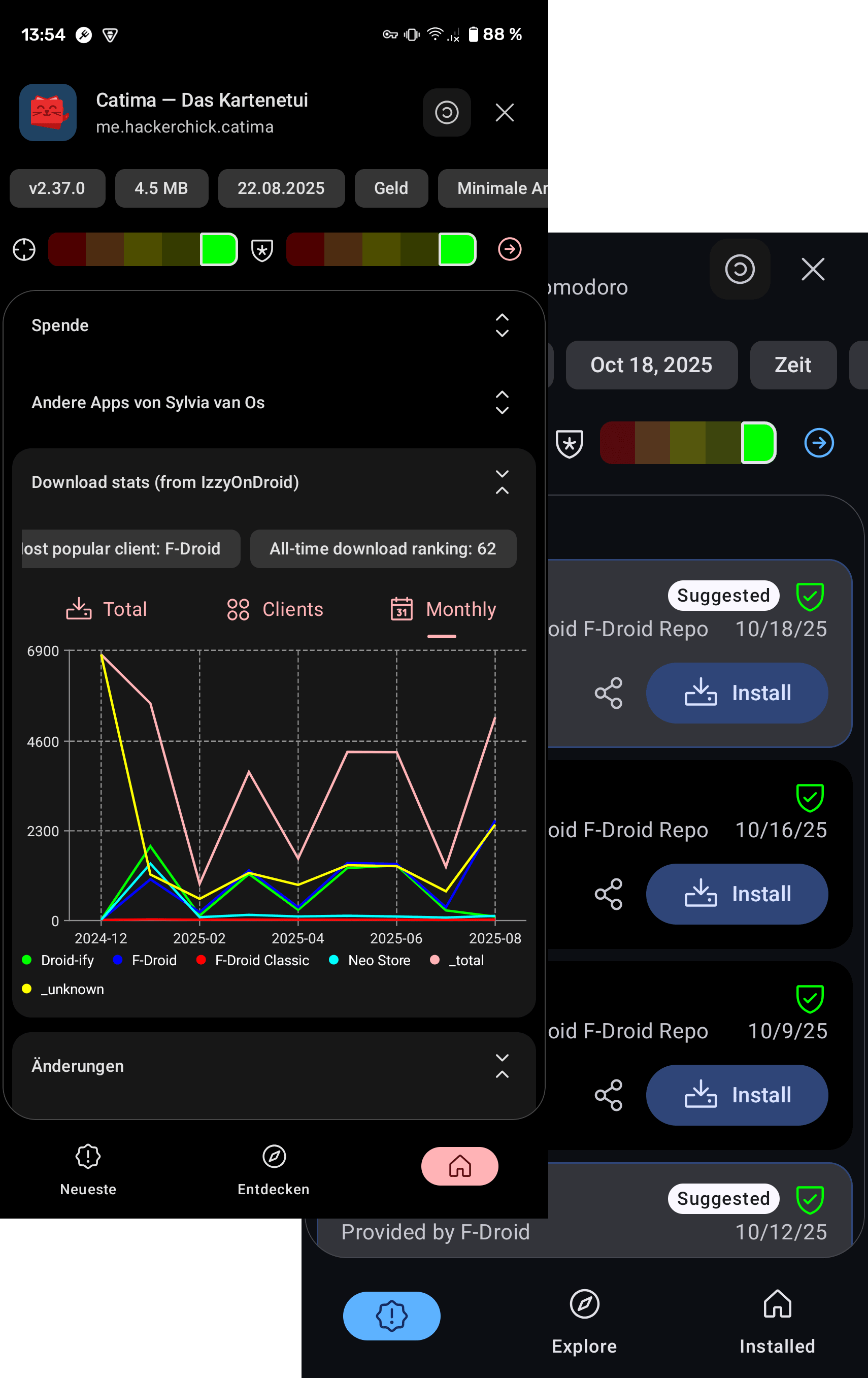 Neo Store with IoD download stats and reproducible build indicators